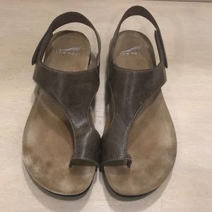 Dansko brand, Reece sandals, dark tan leather, size 38